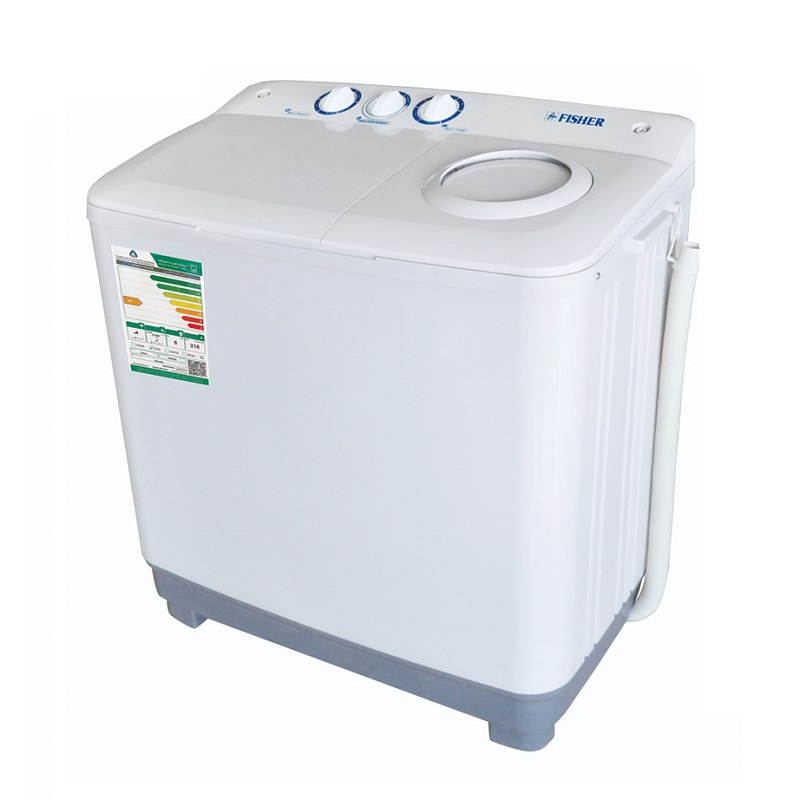 FISHER Twin Tub Washing Machine 10 Kg, 7 Kg Dryer, Big Spring for Better Cleaning, Chinese Industry, White - FW-P10000N