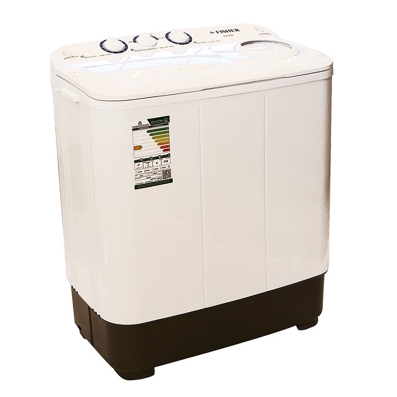 FISHER Twin Tub Washing Machine 12 Kg, 7 Kg Dryer, Large Pulse for Better Cleaning, Chinese Industry, White - FW-P12000N
