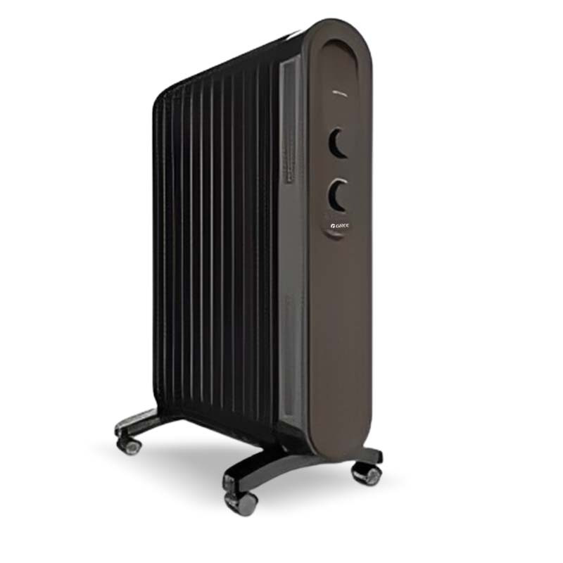 Gree Oil Heater, 11Fins, 2200W, Temperature Control Options, Black and Brown - NDYWK18-22-11