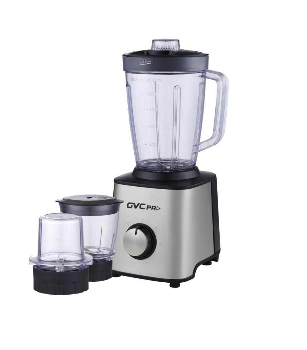Gvc Pro Blender, 3 In 1, 600 W, 1.6 L, Two Speeds, Grinder And Chopper, Silver, Gvcbl-590