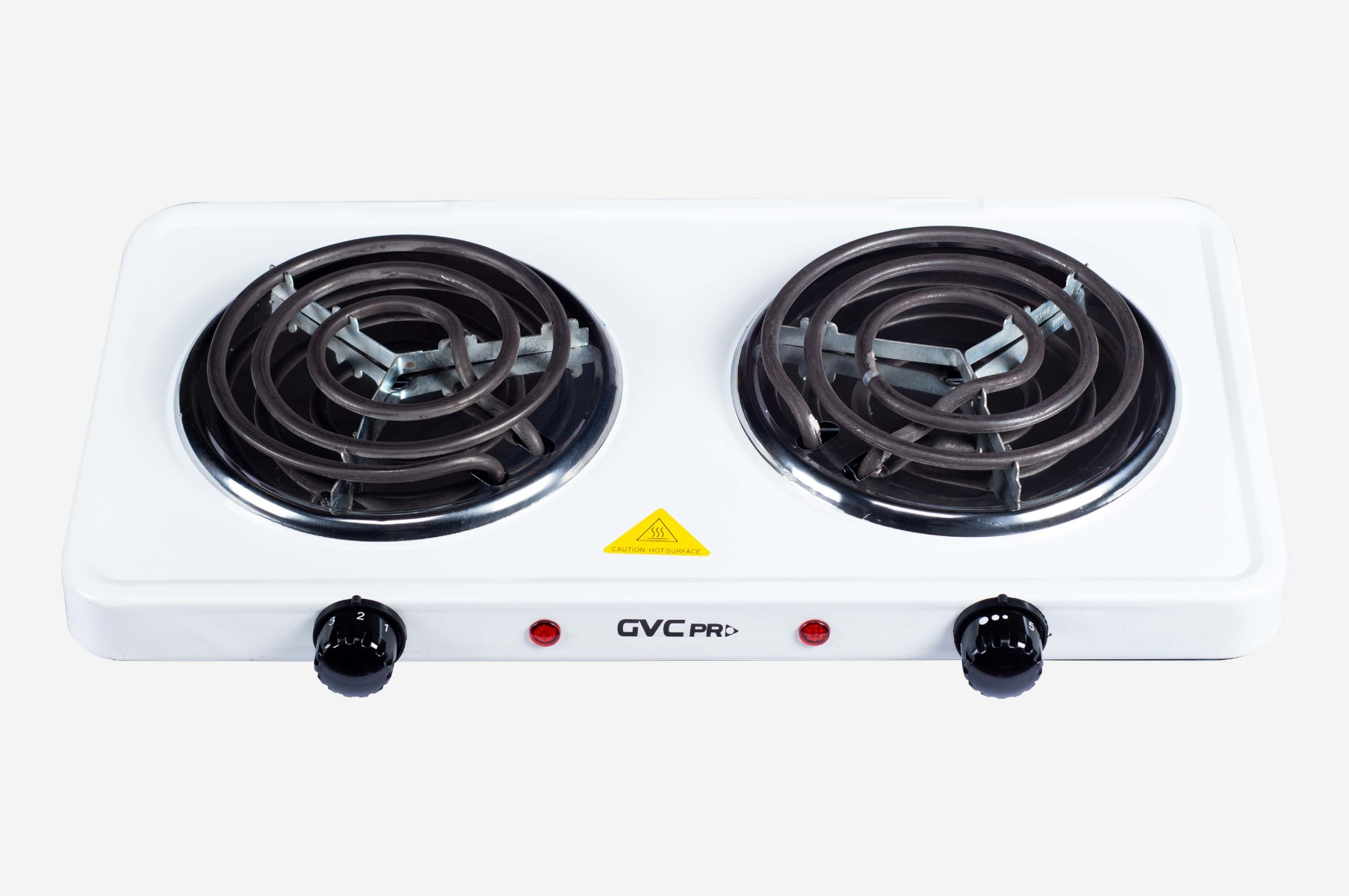 GVC Pro Electric Cooking 2000W, 2 Plate, White - GVCHP-20