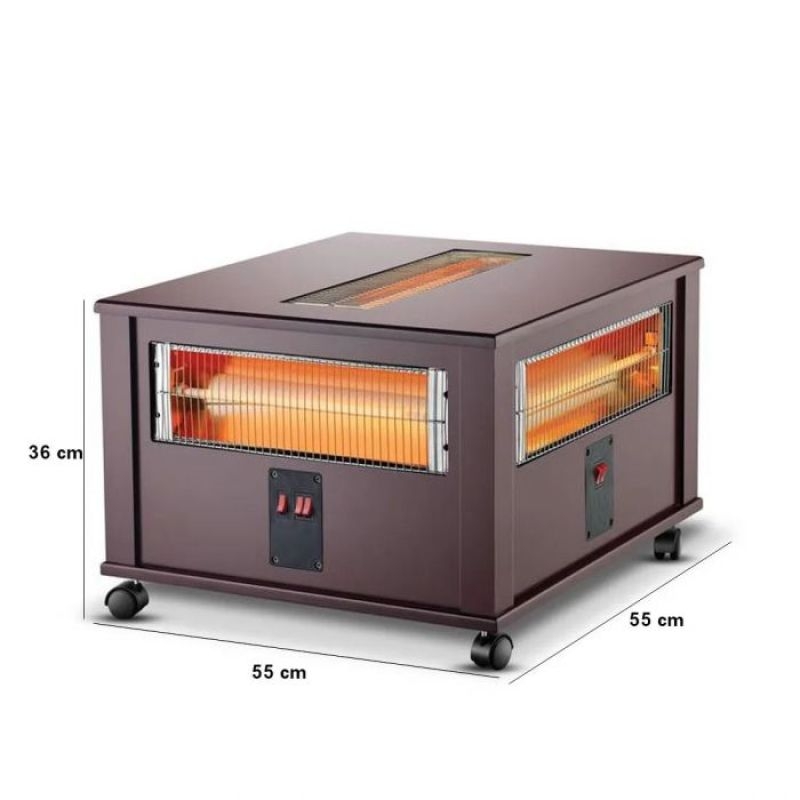 Gvc Pro Electric Heater, 2000 W, Cubic Design, 5 Candles, 5 Heating Modes, Brown, Gvht-3441