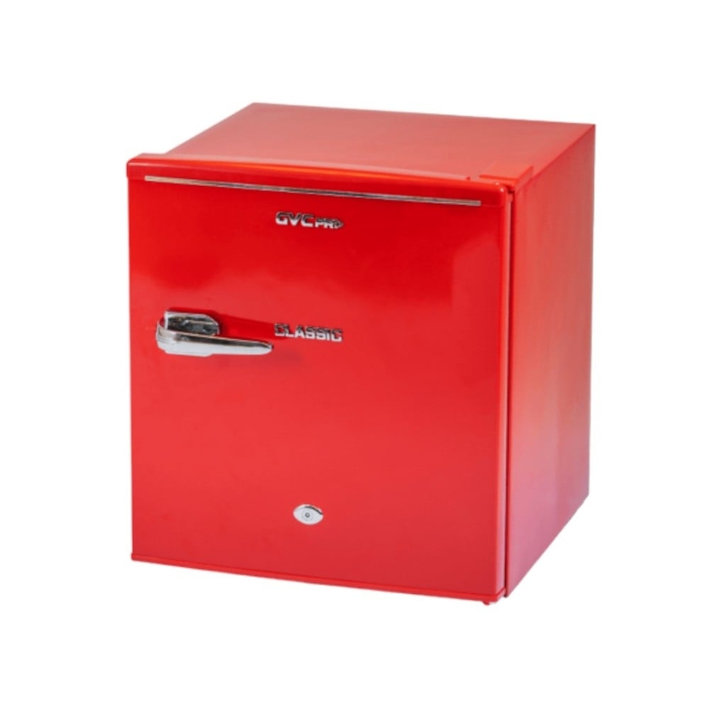 Gvc Pro Single Door Display Refrigerator, 1.7 Feet, 48 L, 2 Shelves, Small Freezer, Red, Gvrg-77