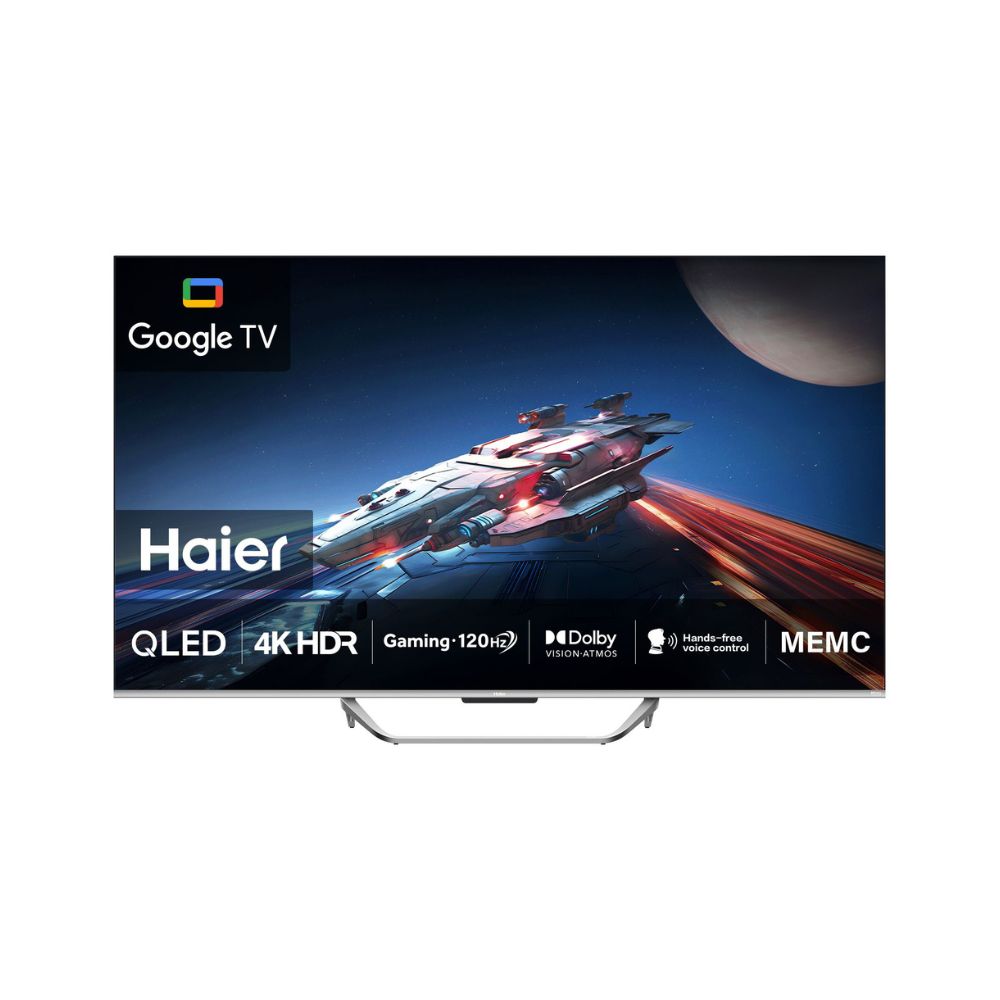 HAIER TV,QLED,55Inch, (SMART AI-4K UHD - Google TV - Gaming 120Hz - HDMI 2.1, Bluetooth 5.1 - Dolby Vision and Audio - HDR10),H55S800UX 