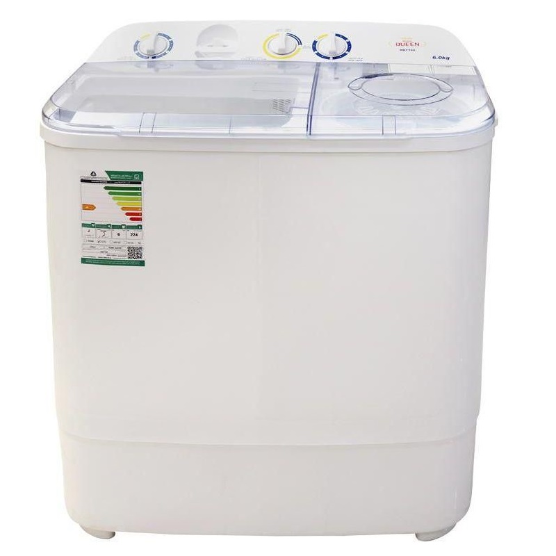 HOME QUEEN Washing Machine Twin Tub, Top Load, 6 kg, white - HQTT60 