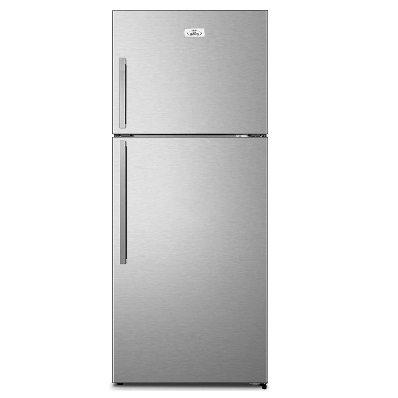 HOME QUEEN Double Door Refrigerator 13.2 Feet, 375 Liters, Chinese Industry, Steam, Silver - HQHR375S