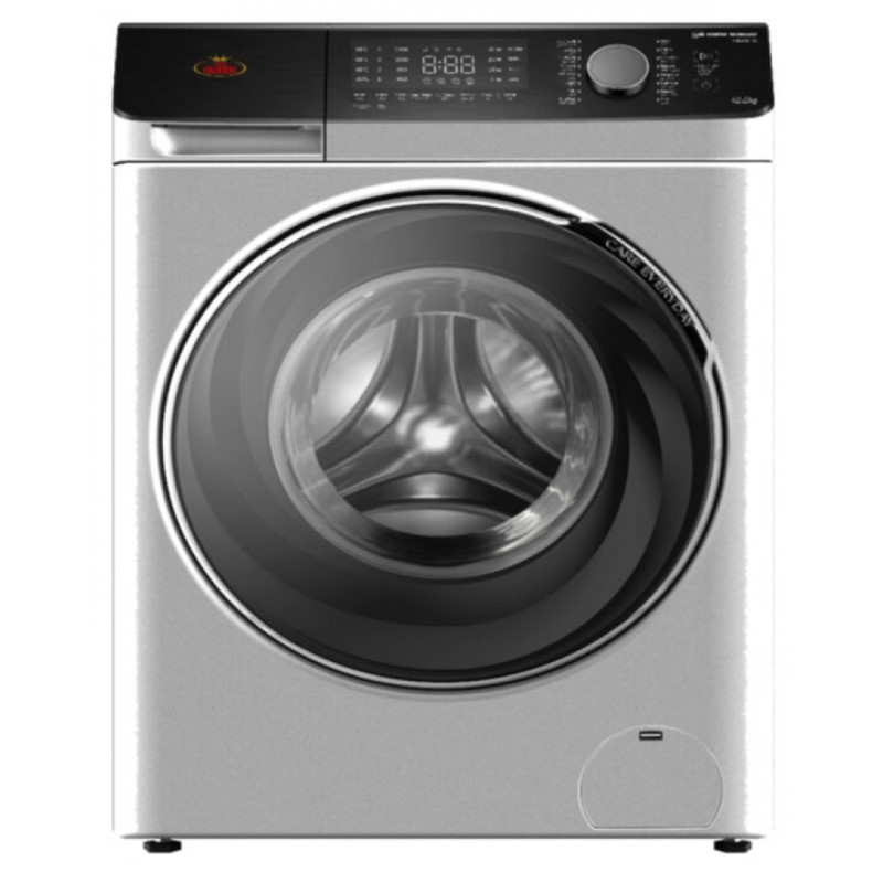 Home Queen Washing Machine Front Load 10kg, Drying 75%,1400 cycle, Silver - HQFS10