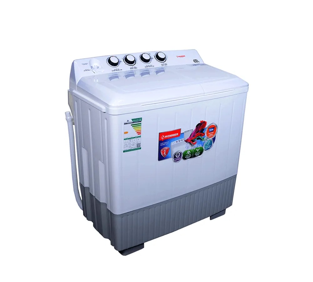 HOMMER Twin Tub Washing Machine18 Kg, White - HSA404-01