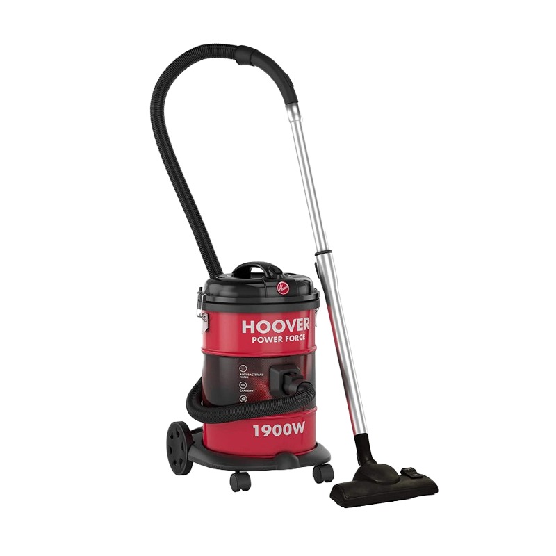 Hoover Drum Vacuum Cleaner 1900W, 18L, Wire 7m, Red - HT87-T1-ME