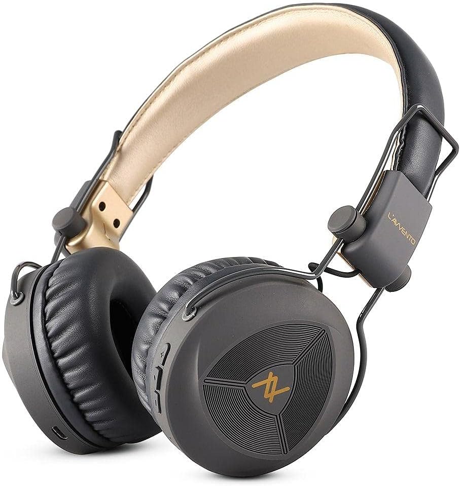 L'avvento Headphone Bluetooth 5.0 Padded Leather headband &PU, Black,HP-23-6
