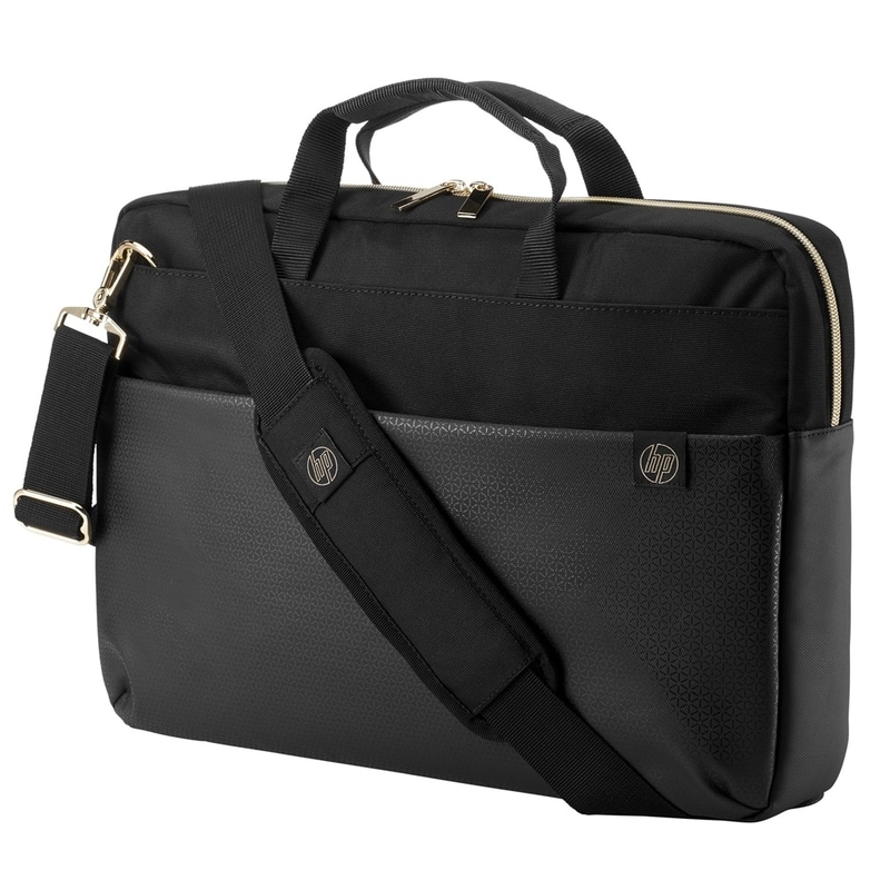 HP Laptop Bag 15.6 Inch Duotone Gold Briefcase, Black‎ - 4QF94AA 