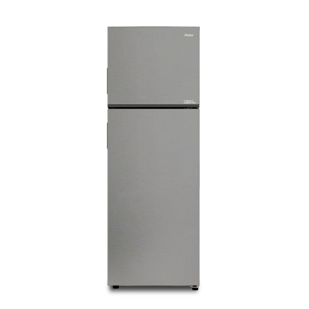Haier two-door refrigerator, 12.6 feet (357 litres capacity, inverter), steel, HRF-385NS
