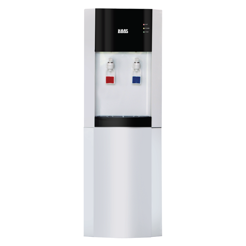 HAAS Stand Water Dispenser 2 Taps, Hot/ Cold, White/ Black - HWD836SL