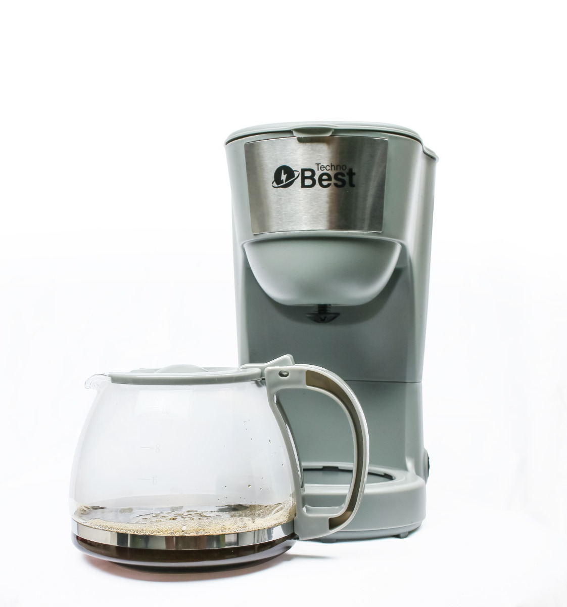 Techno Best Coffee Maker, 1.25 Liter ,750W , Gray, BCM-002