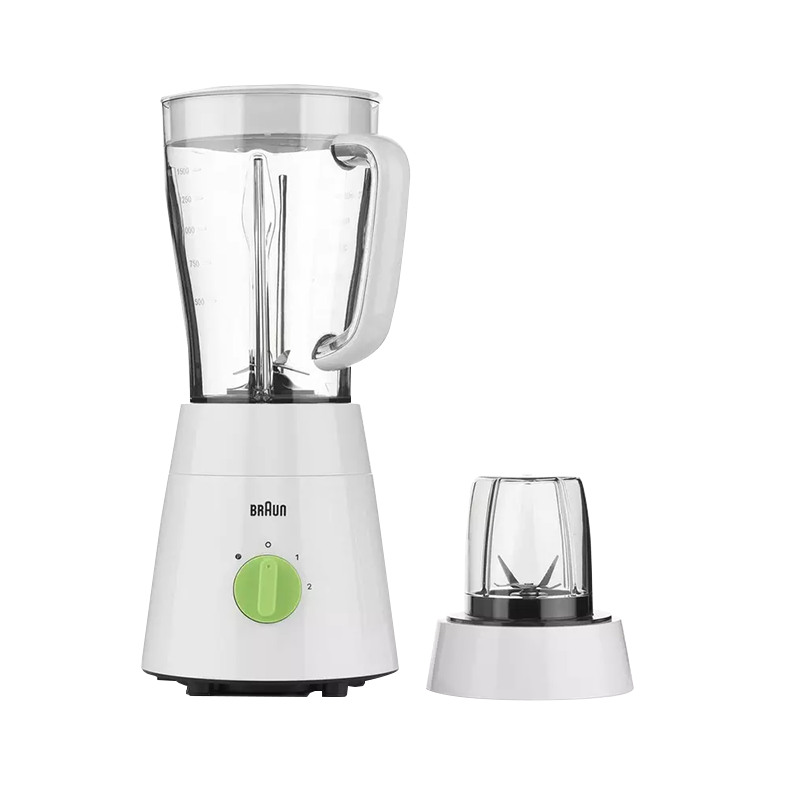 Braun Blender, 500 W, 1.75 L, Plastic Bowl, 2 Speeds With Pulse/Oscillation Feature, White, Jb0115Wh