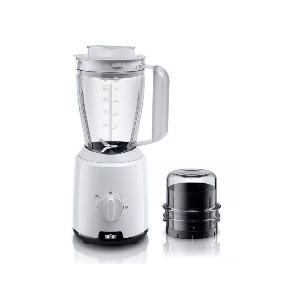 Braun Blender, Power Blend 1, Tri-Action Technology, 600 W, 1.5 L, 2 Speeds With Pulse Feature, White, Jb1015Wh