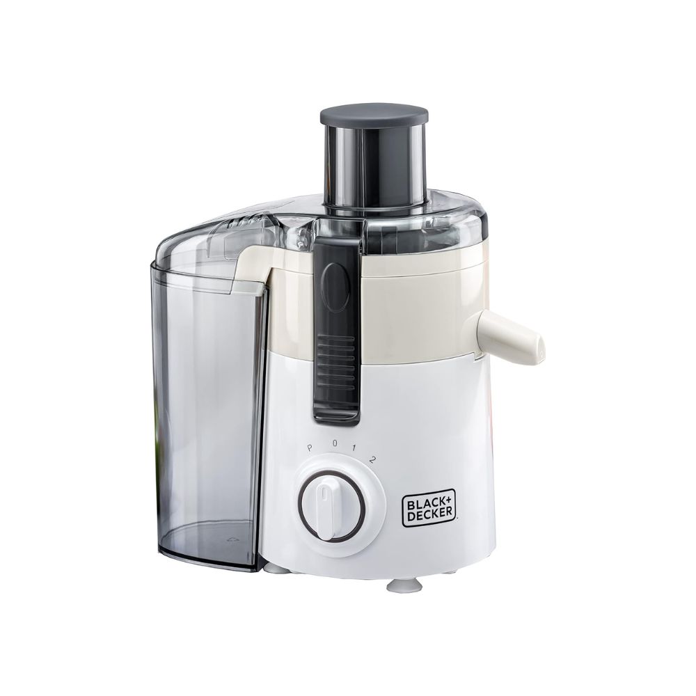 Black & Decker fruit juicer, 250 watts, 600 ml, 950 ml, two speeds, white, JE250-B5