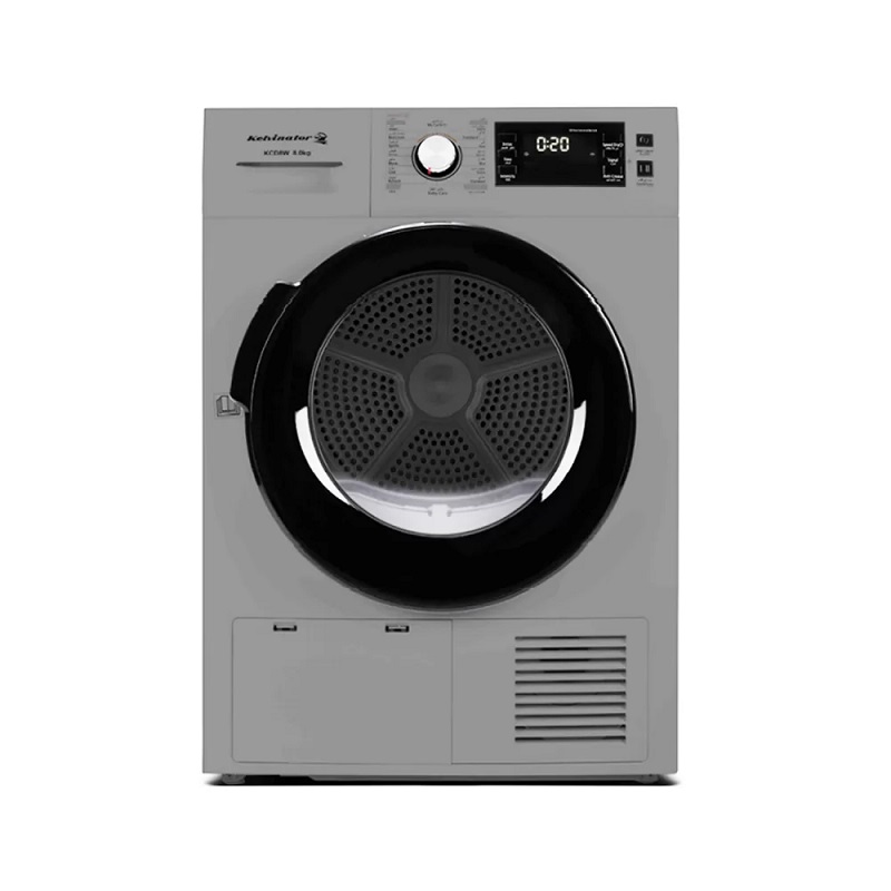 KELVINATOR Dryer 8 Kg, Condensing, 16 Programs, LED Lighting, Silver - KCD8S