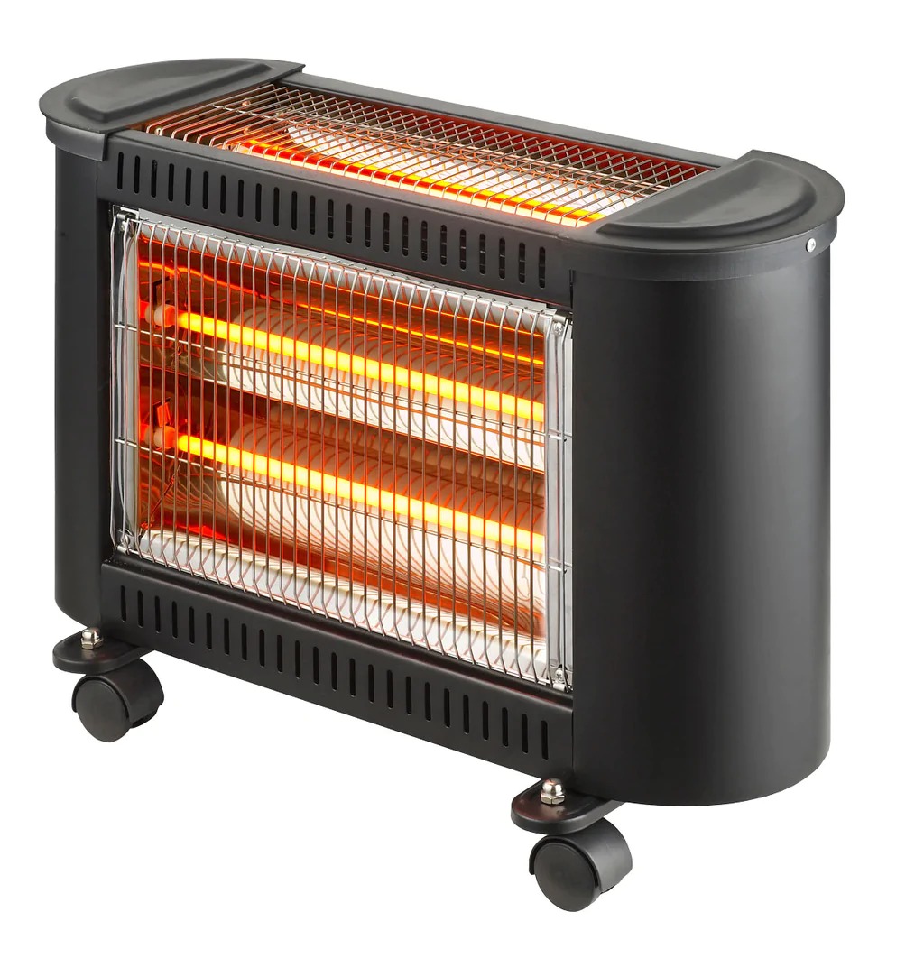 KOOLEN Electric Heater 1800W, heating from two sides, wheels to facilitate movement, heating elements made of fast heating quartz, safety switch, Black - 807102011