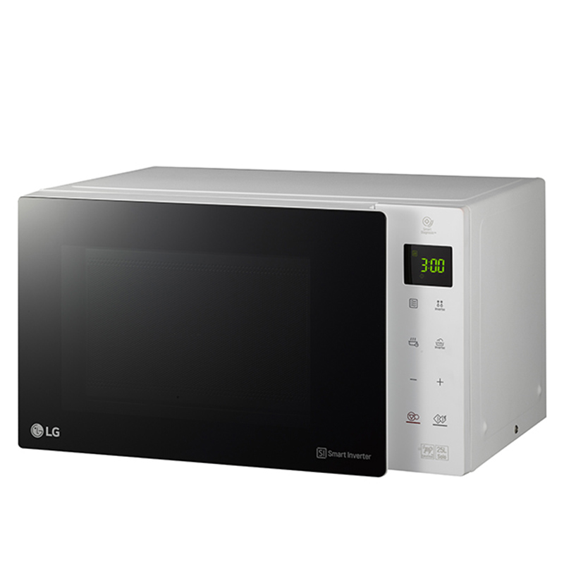 LG Solo NeoChef Microwave Oven 25 Liter, Glass Mirror Design, Smart, Inverter, White - MS2535GISW