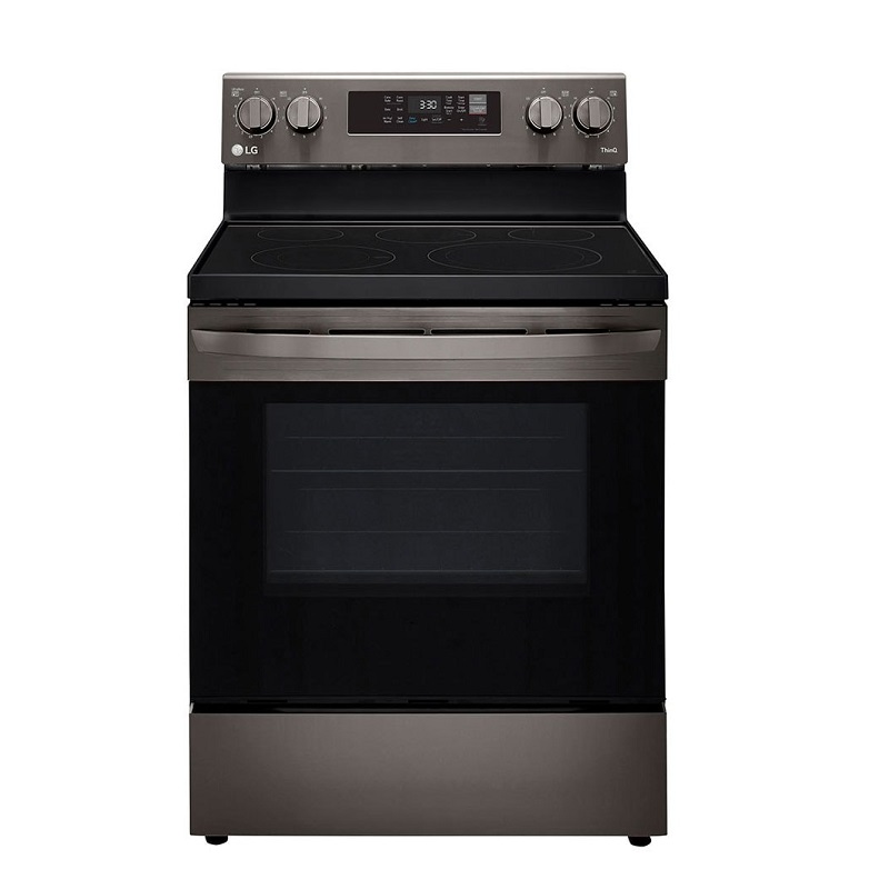 LG 6.3 cu ft, 65×76 cm, Smart Wi-Fi Enabled Electric Oven with AirFry & EasyClean®, Black Stainless Steel - LREL6323D