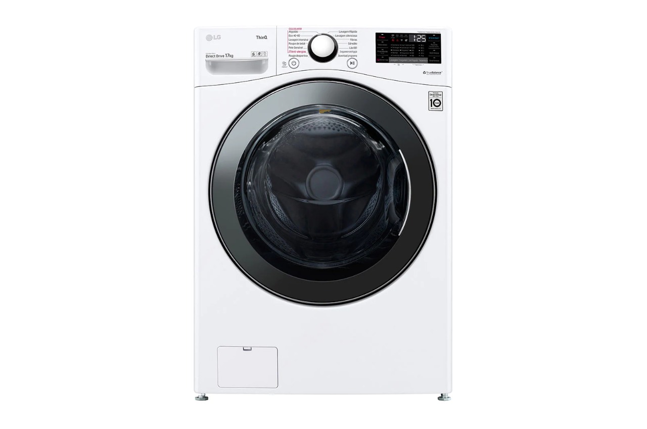 LG Front Washing Machine 17 Kg, Dry 75%, 6 Motions, Turbo Wash, WiFi, Direct Drive Motor, Vietnamese Industry, White - WF1711WHT