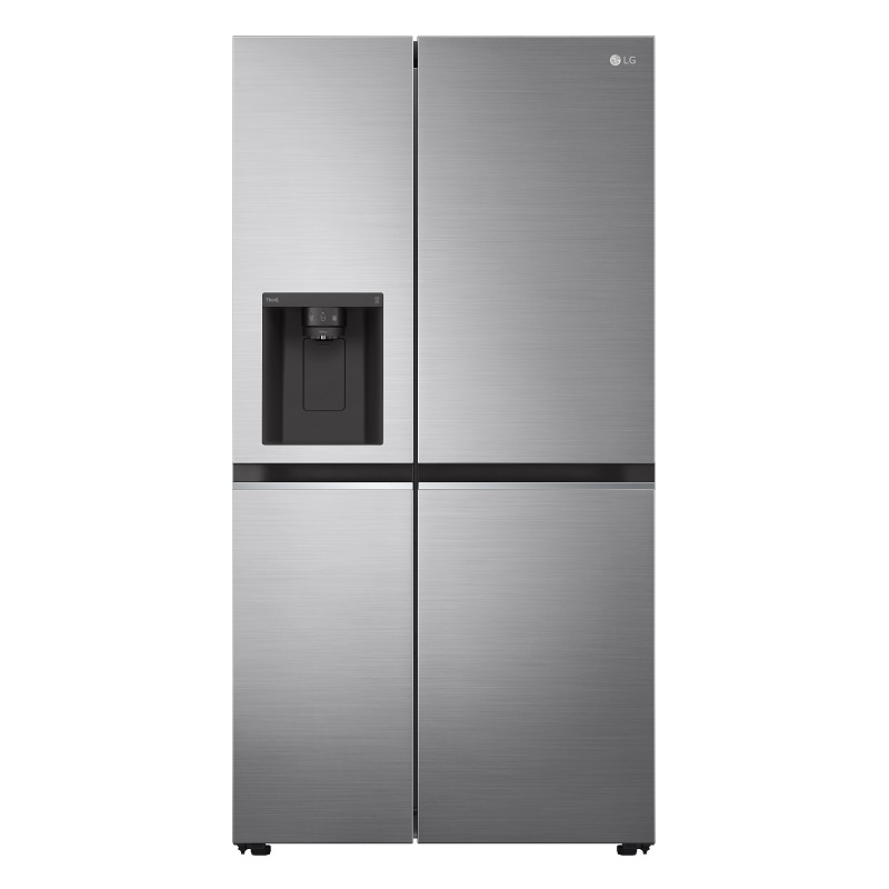 LG Side By Side Refrigerator 2 Door, 21.7 Feet, 617 Liters, Multi Air Distribution, Hygen Fresh, Korean Industry, Steel - LS25NBLSIV
