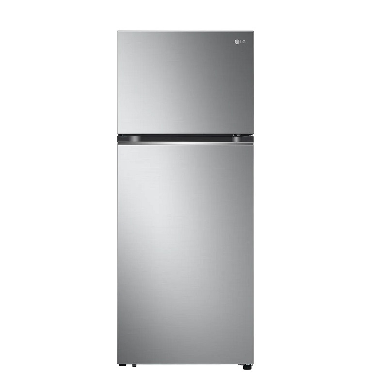 LG Two Door Refrigerator 14 Feet, 395 Liter, Hollow Handle, Inverter Compressor, Indonesia Industry, Silver - LT15CBBSIV
