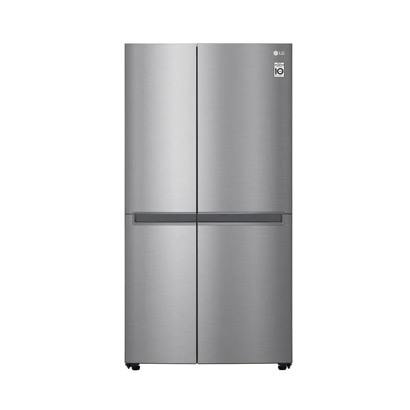 LG Two Doors Refrigerator 22.8 Feet, 647 Liters, Hollow Handle, Inverter Compressor, Chinese Industry, Silver - LS25CBBSIV