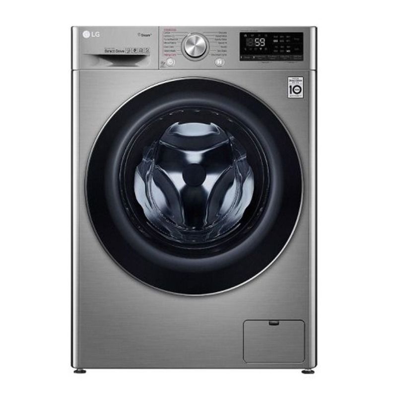 LG Washing Machine Front Load, 9 kg, Steel /Silver - WFV0914XM