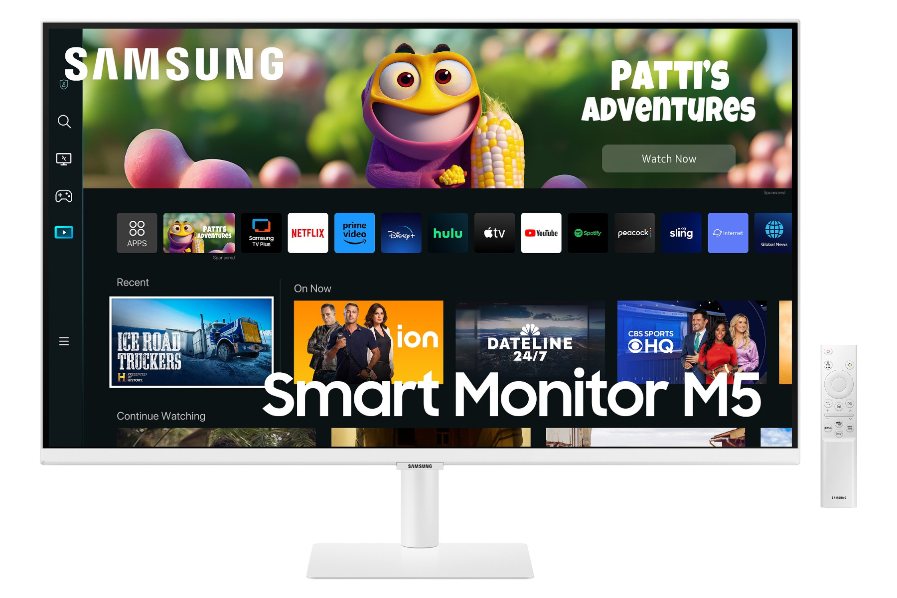 Samsung Smart Flat Monitor 27inch , 1,920 x 1,080, 4ms(GTG), Max 1B color , 60Hz, Flicker Free, Game Mode, Tizen OS , Google Duo , Smart App , SmartThings, Mobile to Screen, White - LS27CM501EMXUE