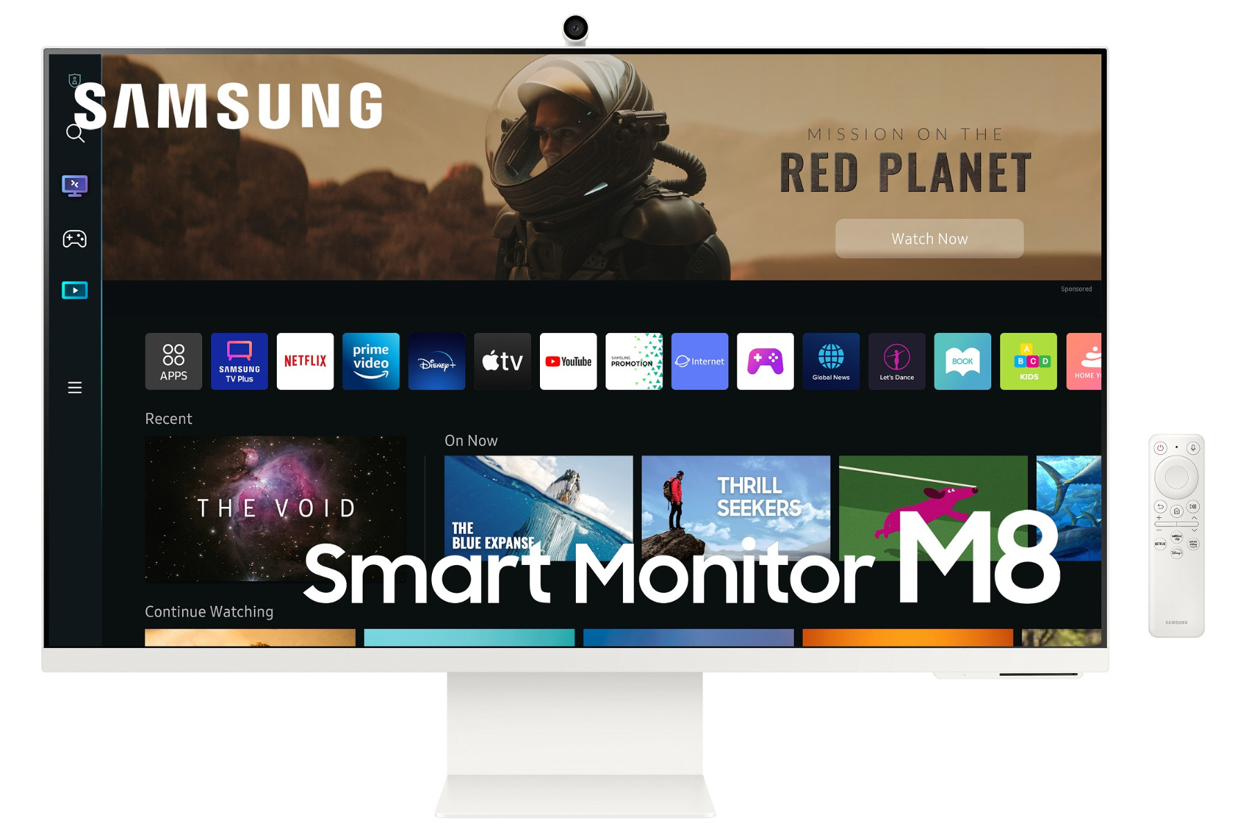 Samsung 32" 4ms UHD (4K) Smart Monitor with Camera ,White ,LS32BM801UMXUE