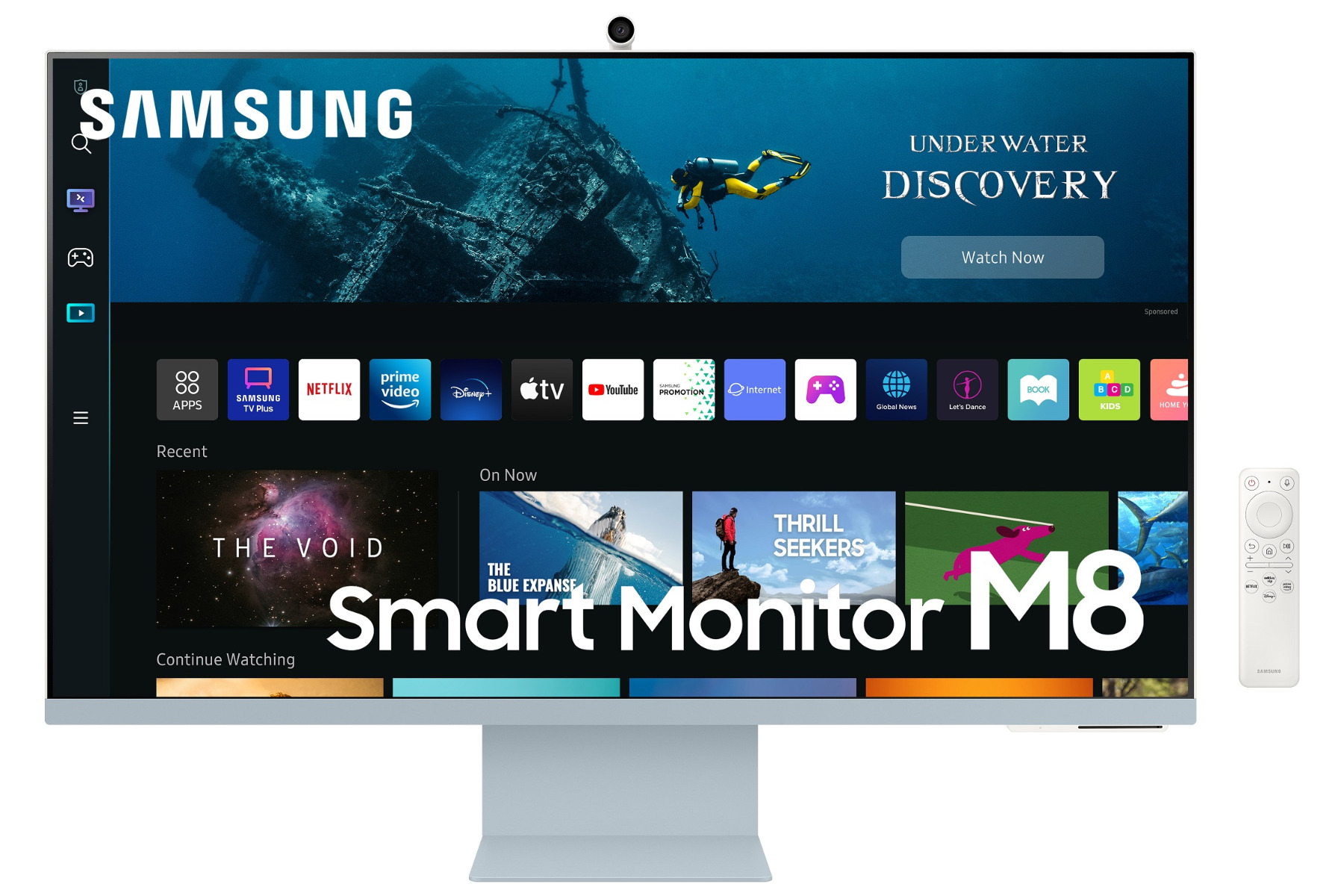 Samsung 32" 4ms UHD (4K) Smart Monitor with Camera ,Blue,LS32BM80BUMXUE
