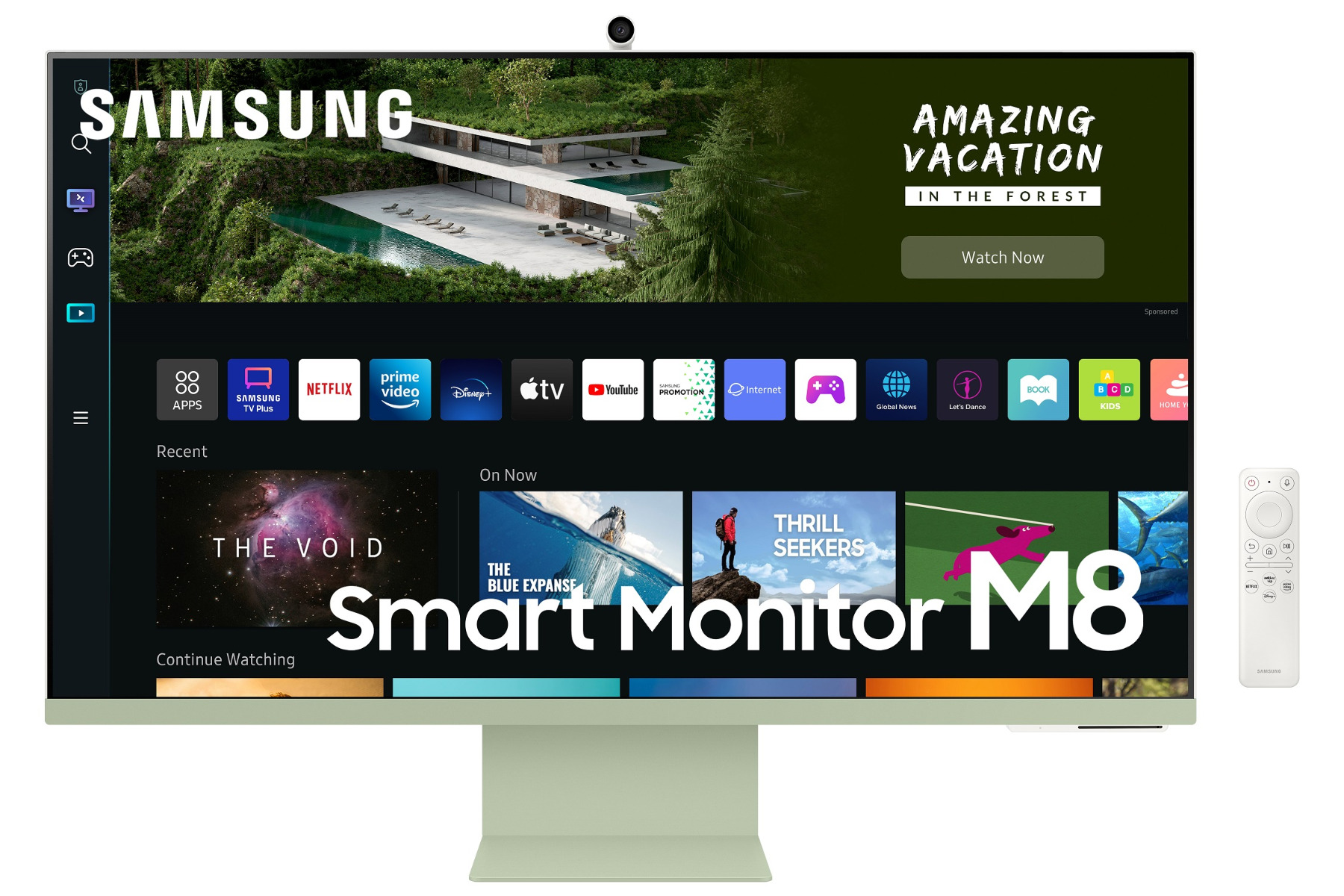Samsung 32" 4ms UHD (4K) Smart Monitor with Camera ,Green,LS32BM80GUMXUE