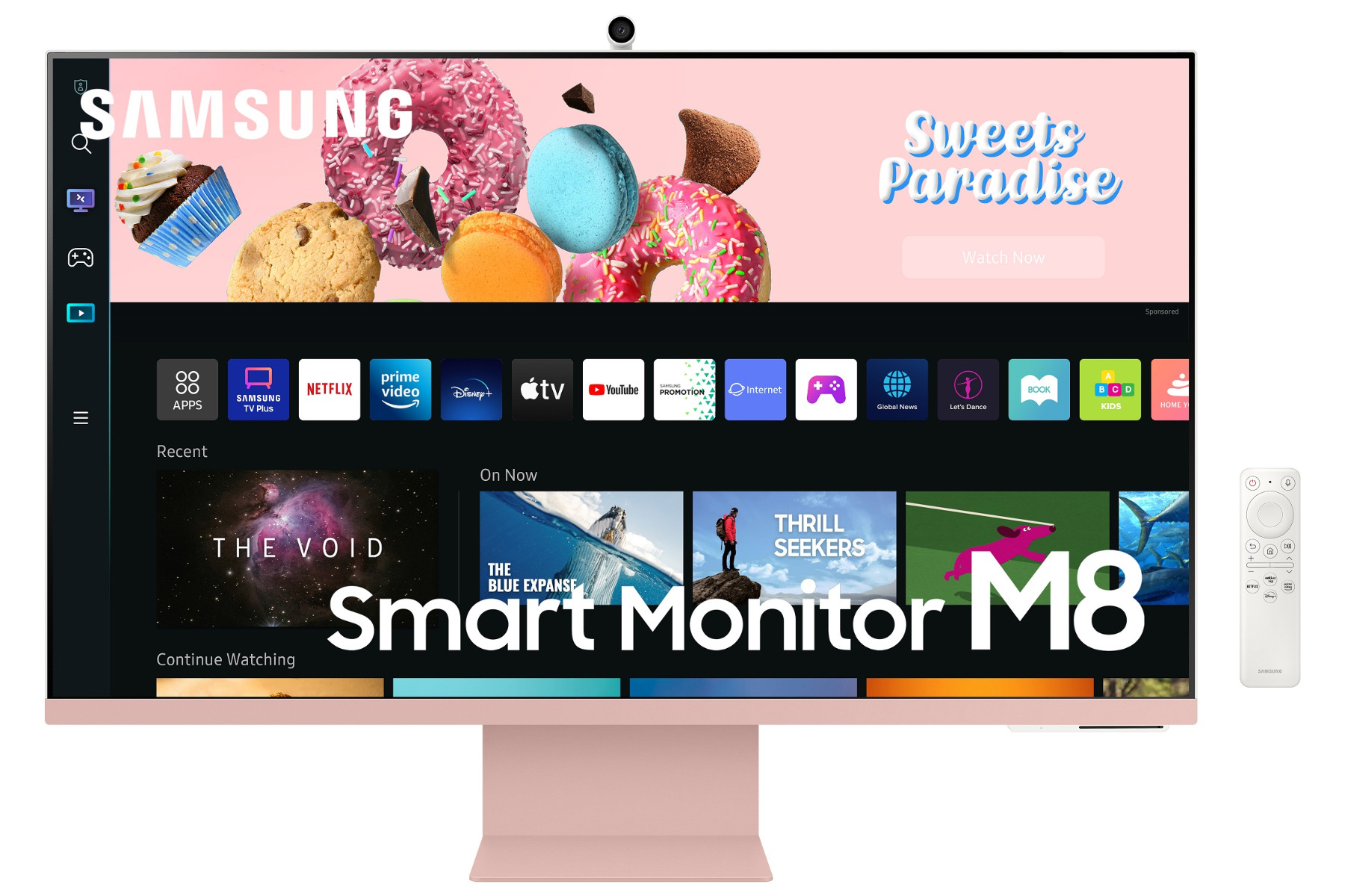 Samsung 32" 4ms UHD (4K) Smart Monitor with Camera ,Pink,LS32BM80PUMXUE