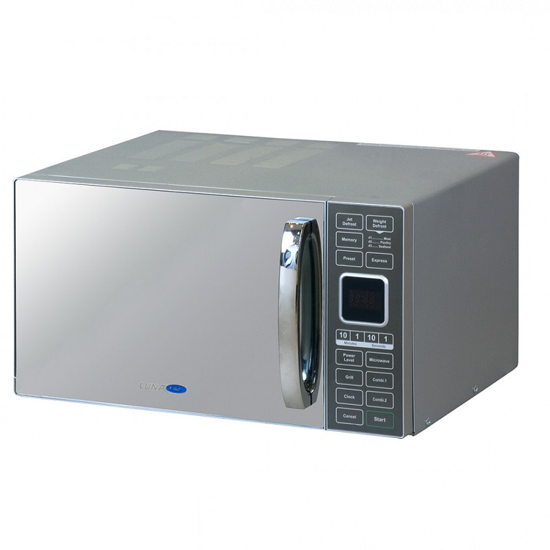 LUNA Microwave 25 Liter, 900W, Digital Clock, Mirror Door, With Grill, Stainless Steel - LMO-2513