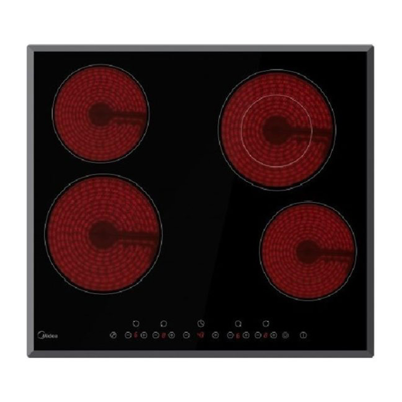 Midea Built In Electric Ceramic Hob 60 cm, 9 Temperature levels, Safety lock, touch control, Black - MCHF645