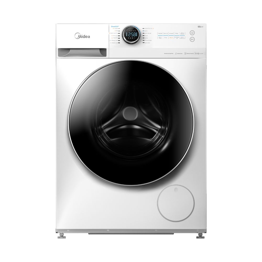 Midea Front Automatic Washing Machine, 100% dry, 12 kg, steel, MF200D120WWSA