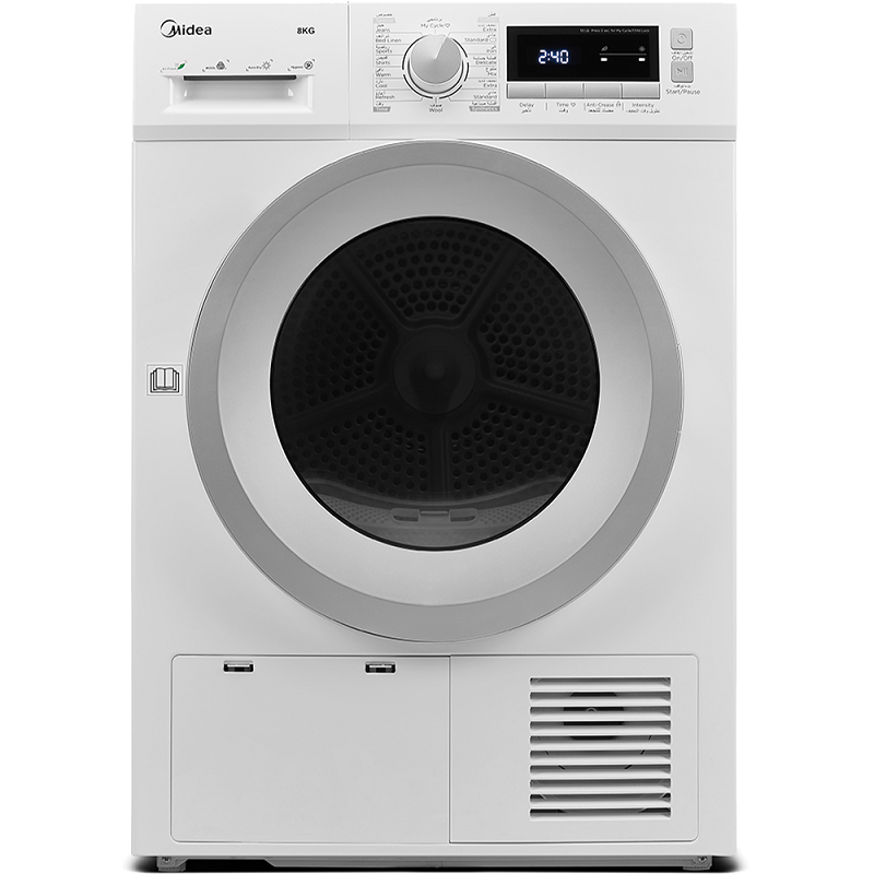 MIDEA Home Dryer Front Load 8 Kg, Condensation, Chinese Industry, White - MDG80C