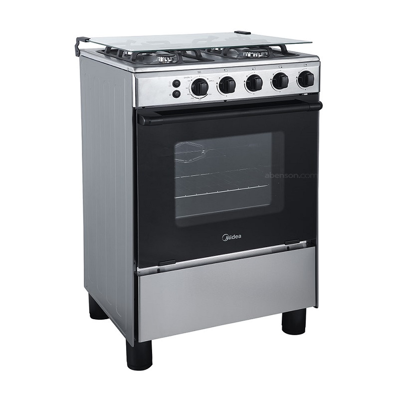 MIDEA Gas Oven 4 burners 60 x 60 cm, gas grill, timer, steel - 24BMG4G057