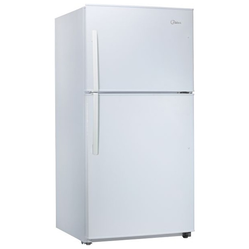 Midea Refrigerator 21 Cu.Ft, 595 L, Freezer on Top, Stainless Steel, White - HD774FW1