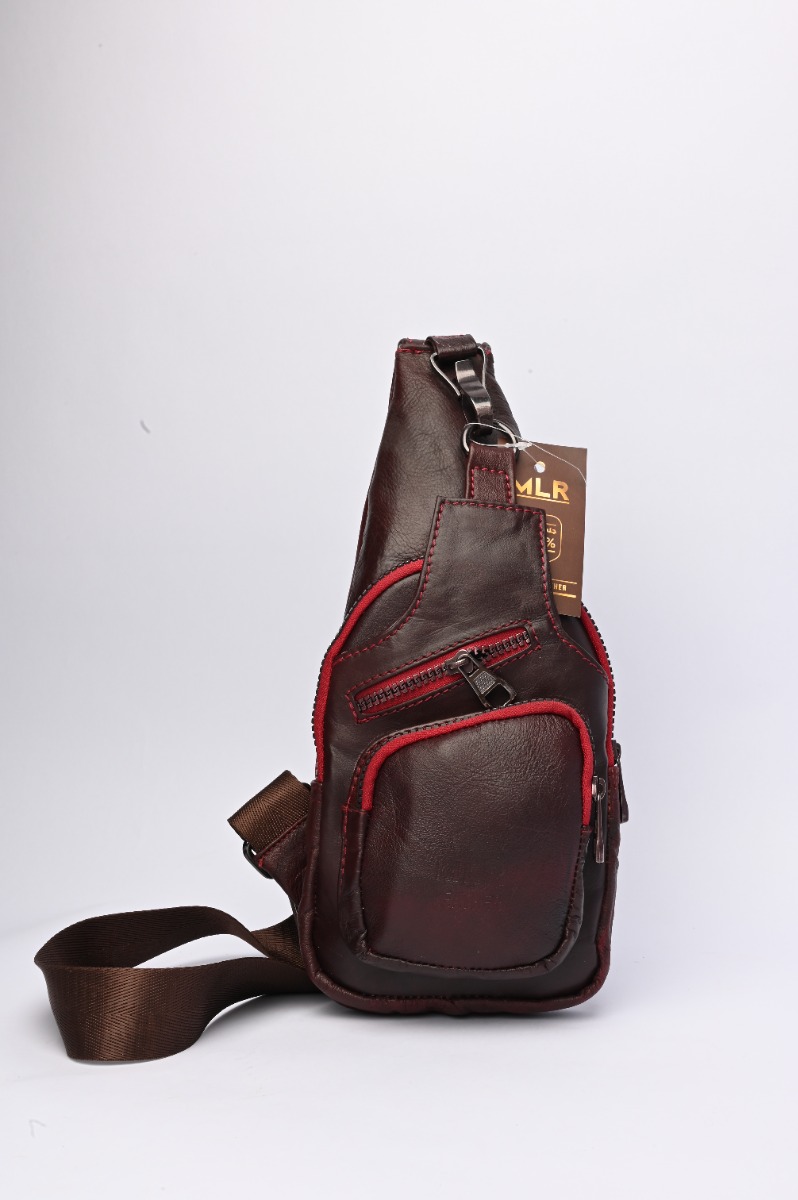 MLR Chest Bag Size 3x6x30, Genuine Genuine Leather of Sheep or Sheepskin,Brown- MLR-CH002