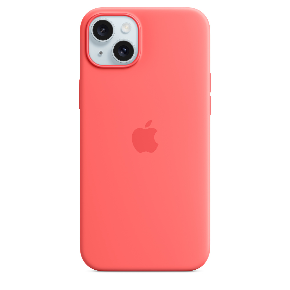 Apple iPhone 15 Plus Silicone Case with MagSafe , Guava,MT163ZM/A