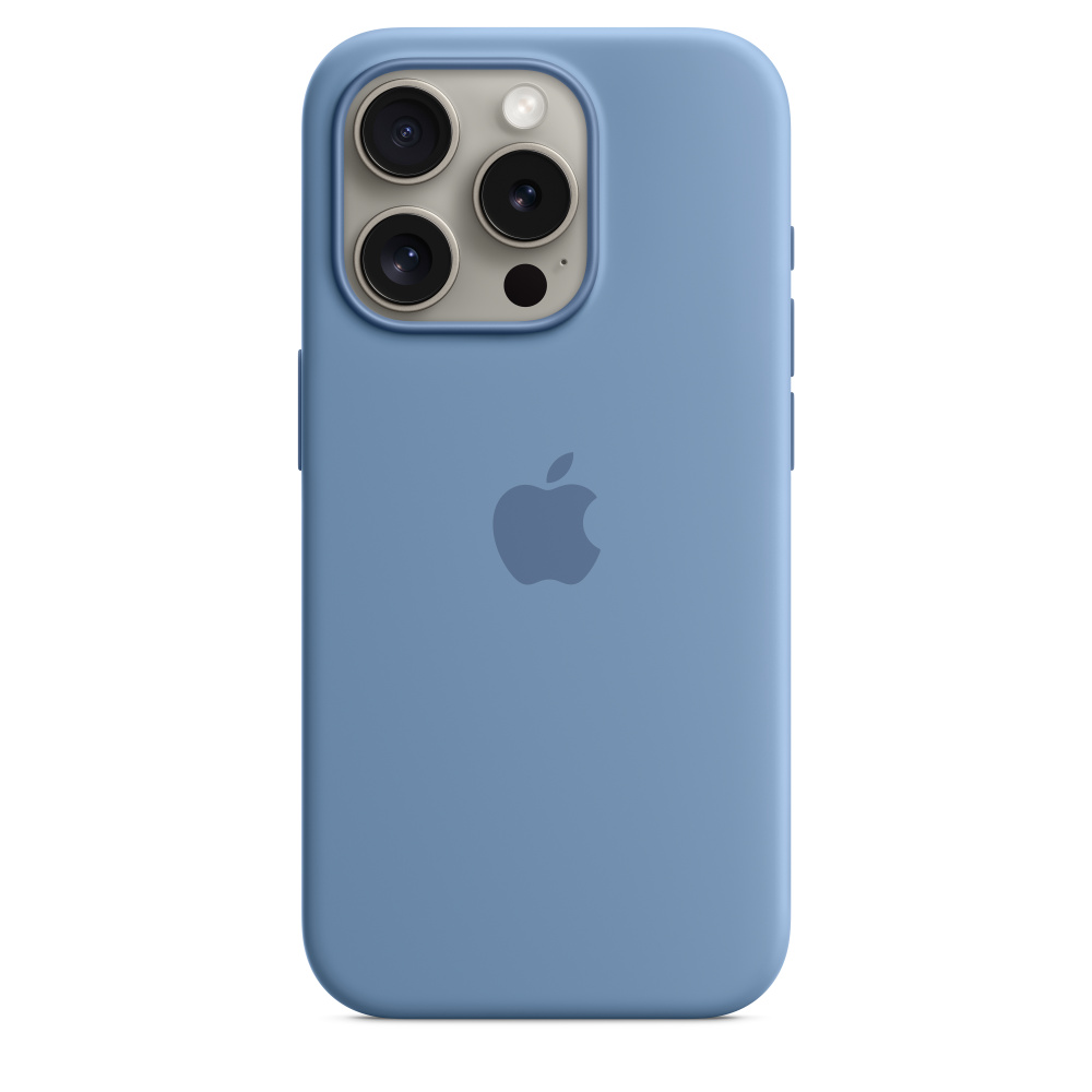 Apple iPhone 15 Pro Silicone Case with MagSafe , Winter Blue,MT1L3ZM/A