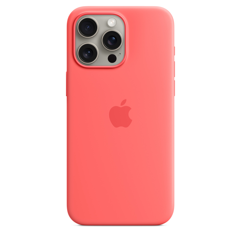 Apple iPhone 15 Pro Max Silicone Case with MagSafe , Guava,MT1V3ZM/A