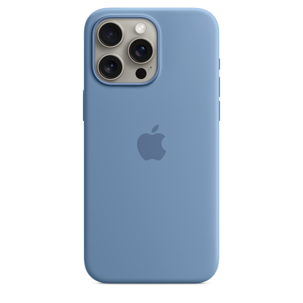 Apple iPhone 15 Pro Max Silicone Case with MagSafe , Winter Blue,MT1Y3ZM/A