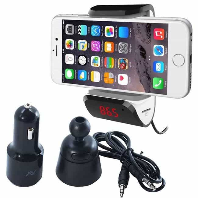 L'avvento Phone Holder, FM Transmitter, QC3 USB Charging 2.4 A, Bluetooth, MX-44-4