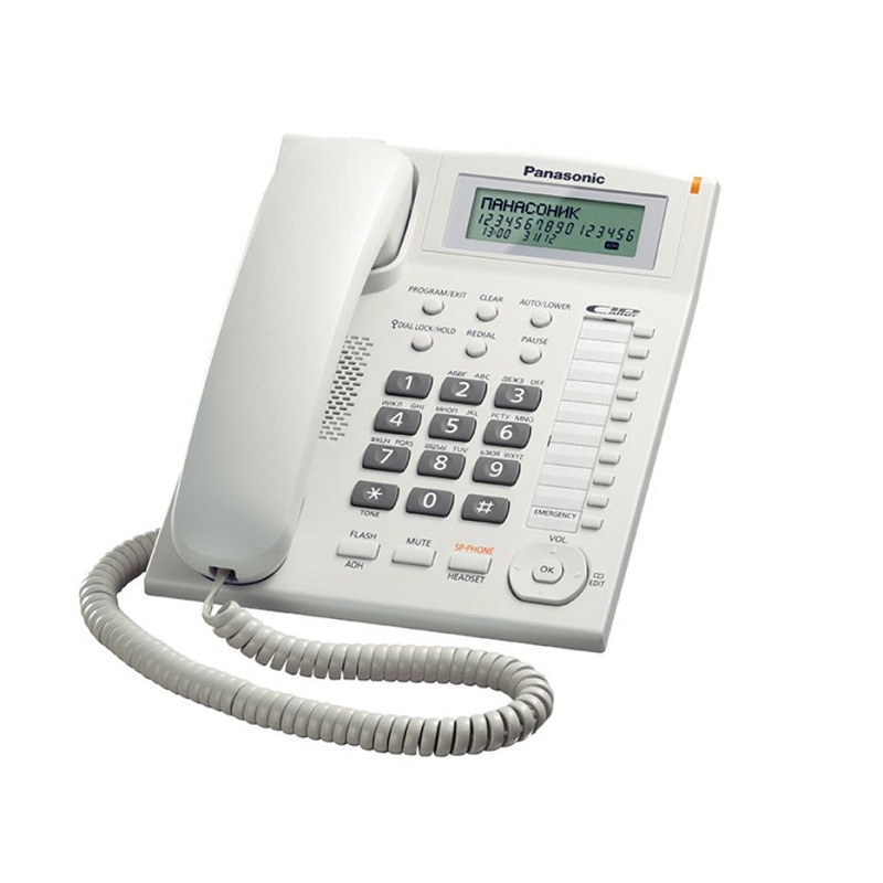 باناسونيك تليفون ثابت سلكى، هوية المتصل، مكبر للصوت، ابيض - KX-TS880MXW