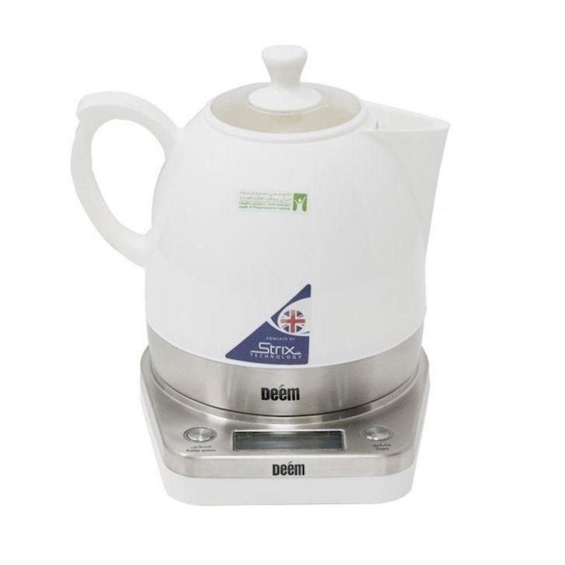 DEEM Water boiler 1.2 liter, 1000W : 1200W, special for making Karak tea, White - AD-EPKT-1012-A
