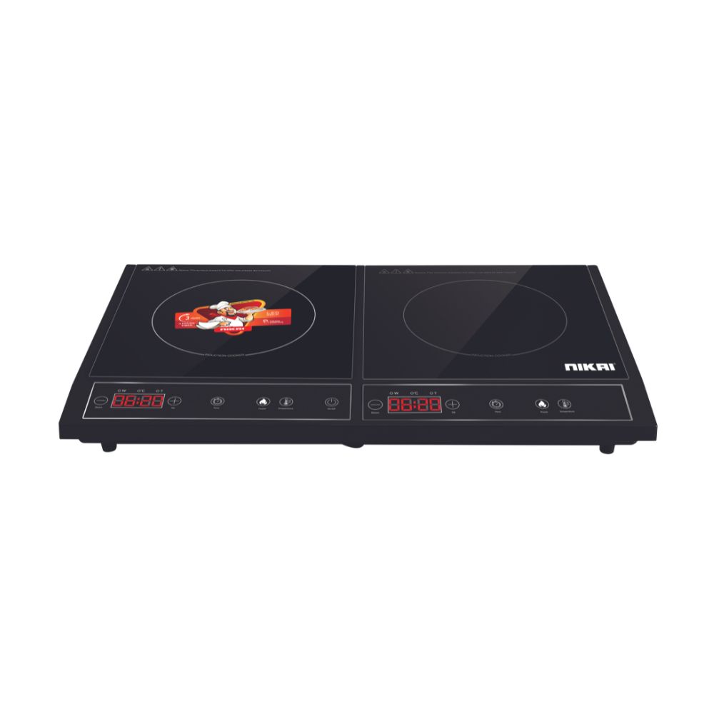 Nikai Electric Stovetop, Double, 3400 Watts, Digital Touch Screen Display, 3-Hour Timer,,NIC333A